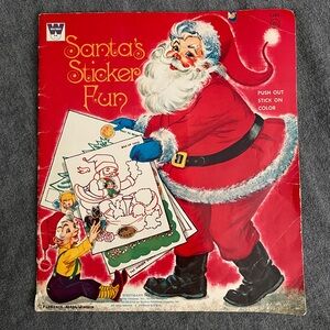 Vintage Christmas Santa sticker book